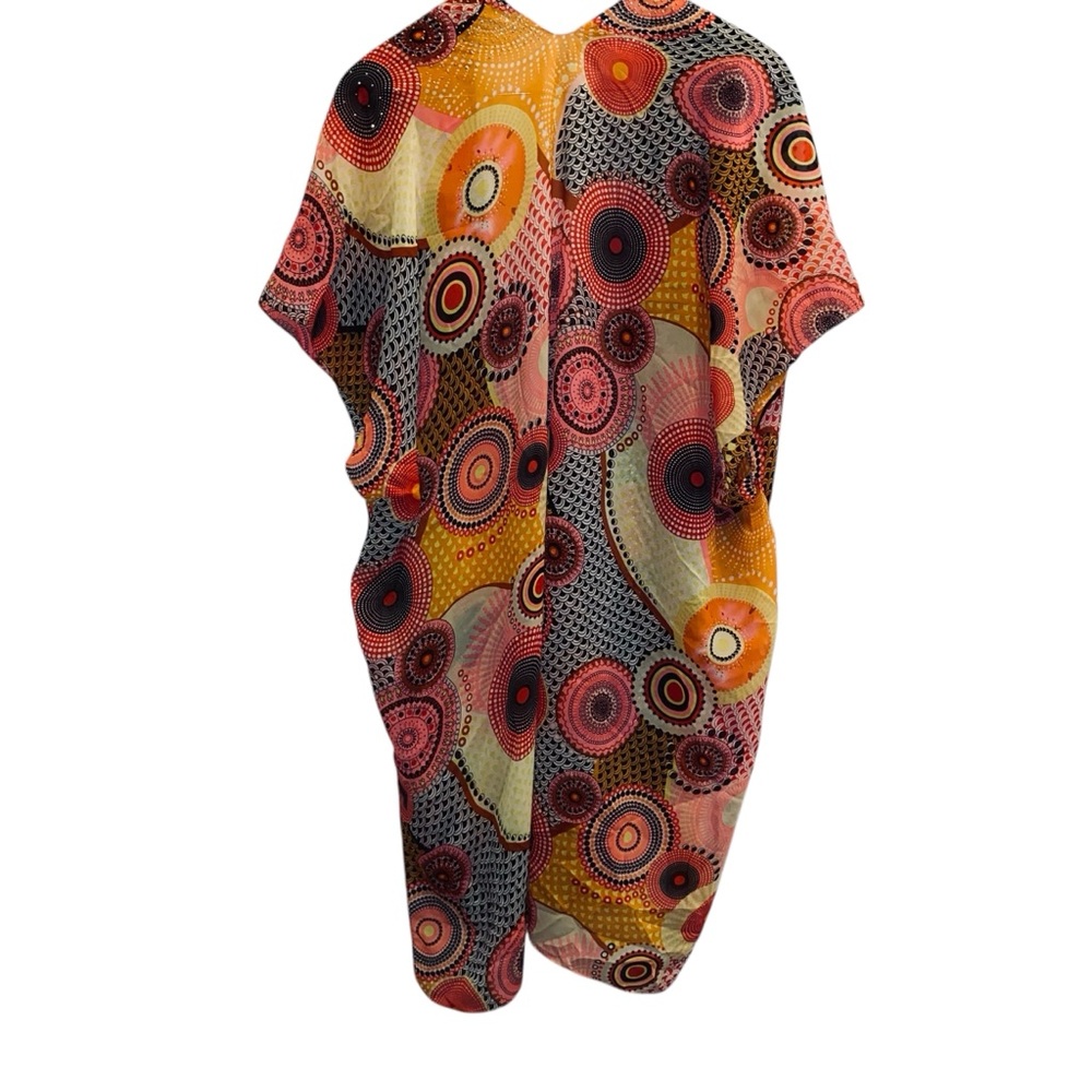 JESSICA MCCLINTOCK Wrap Shawl/Kimono abstract pattern w beading - Picture 2 of 8